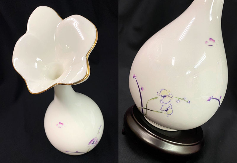 傑作陶 蘭花口膽瓶